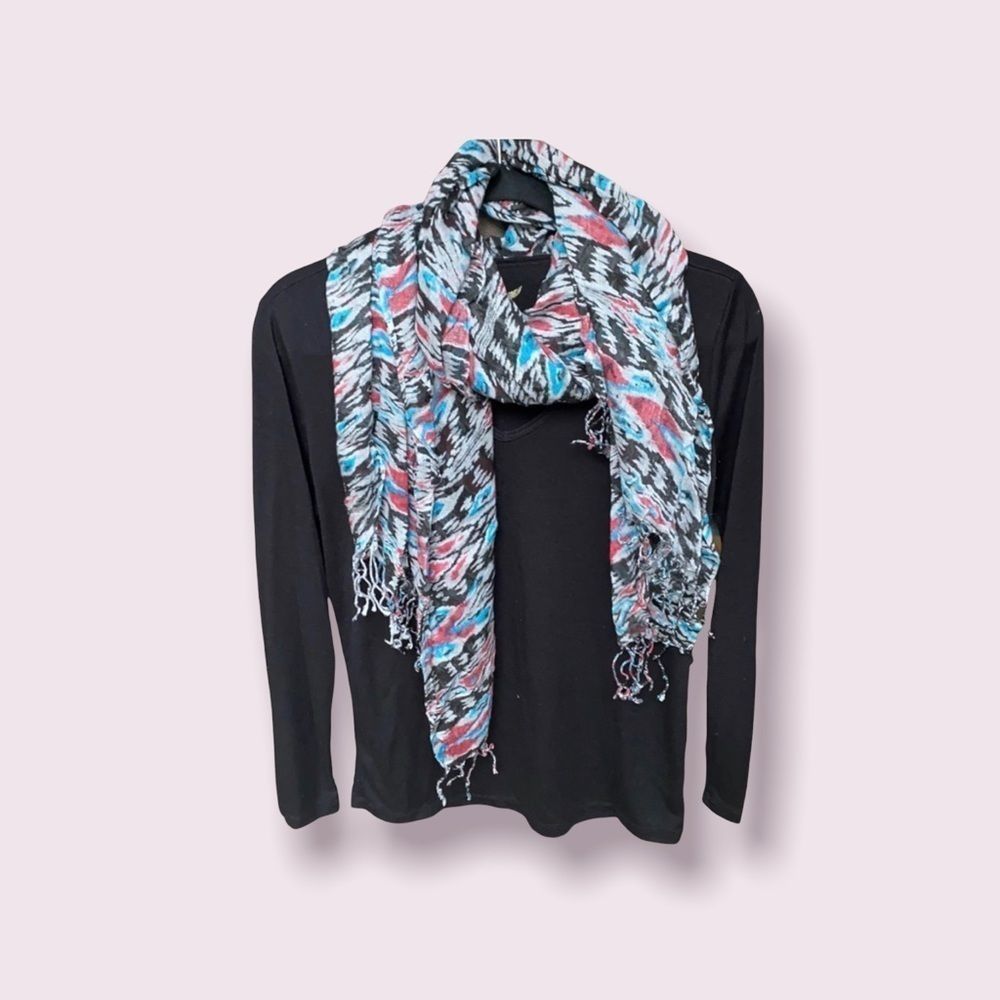 Soft Multicolor Fringe Lightweight Scarf